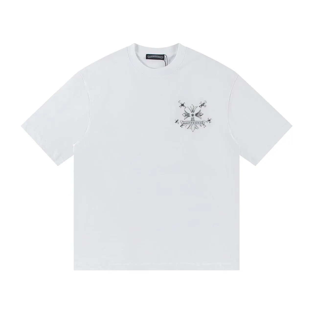 🅿️146 Style: 2025 new Croix Heart short-sleeved T-shirt Material: High version 300g double yarn combed cotton Size: S～XL Color: White Style number: Z019